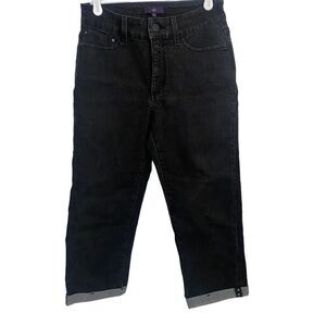 NYDJ Black Capri Cuffed‎ Jeans Sz 0